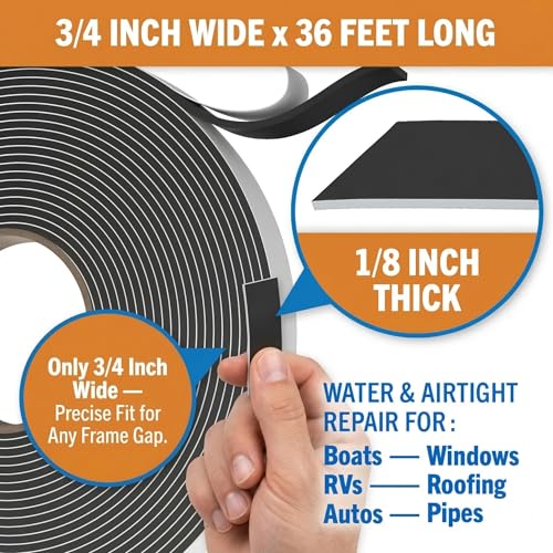 Better Boat Butyl Tape for RV Roof and Boat, 36 Feet Black Putty Window Sealant Tape, Waterproof Weather Resistant, 3/4 Inch Wide x 1/8 Inch Thick by Better Boat - Image 6