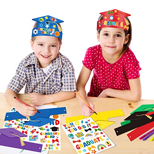 30 Pcs Kindergarten Grad Hats And 10 Sheets Grad Stickers 2023 Graduation Party Paper Crowns Preschool Graduation Caps For Kids Kindergarten Graduation Party Supplies Favors Congrats Grad Decor #TOP5