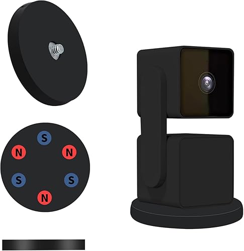 Miniatura 6 de Soporte magnético para cámara compatible con WYZE Cam Pan V3V2V4, soporte de cámara magnético con soporte de base recubierto de goma, soporte de