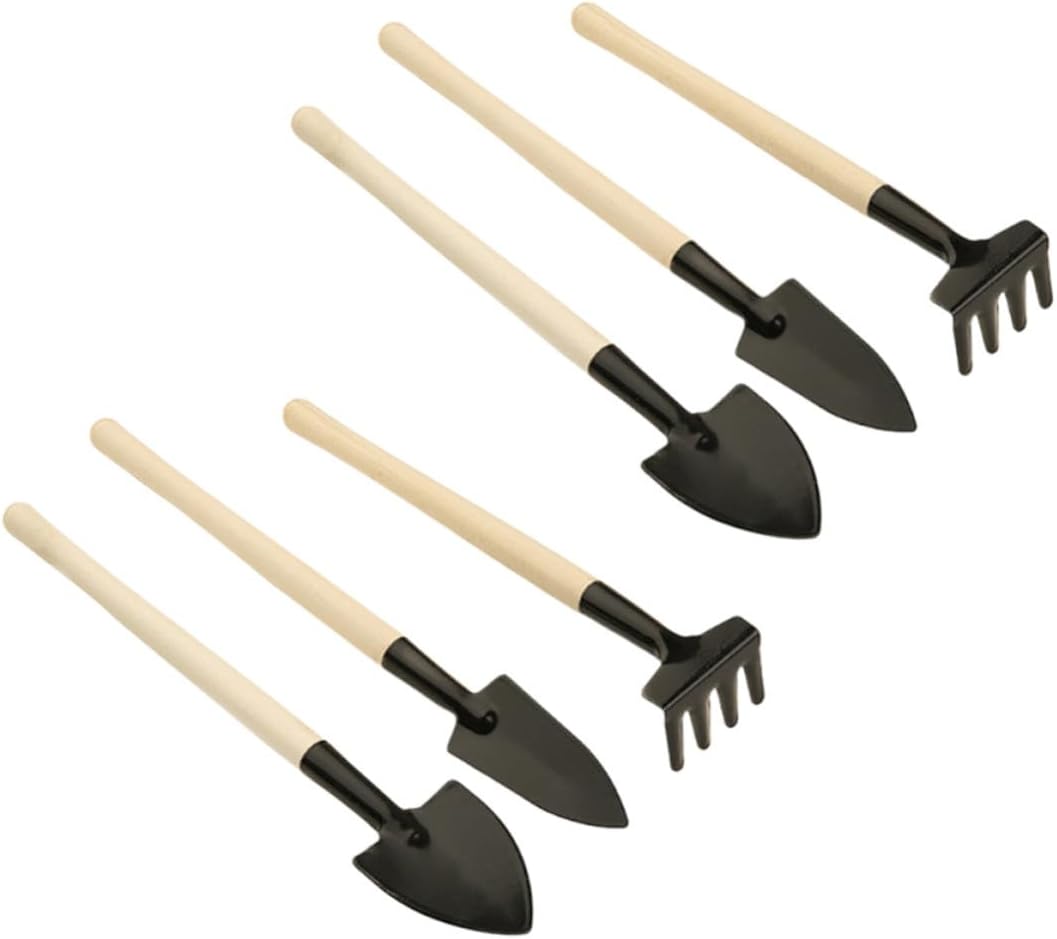 15pcs Mini Pot Plant Tools Set, Wood and Metal, for Bonsai Flowerpots