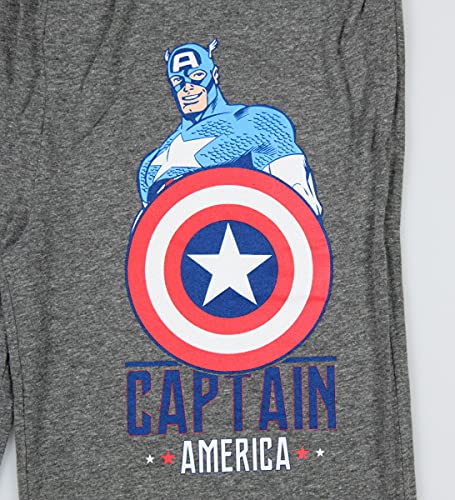 Captain America Men's Retro Large Shield Design Graphic Sleep Lounge Pants (M) Heather Grey #TOP1