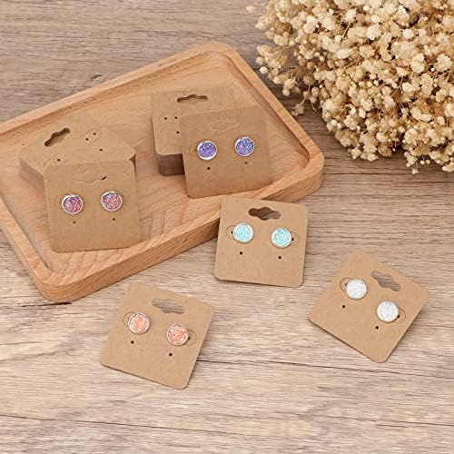 joycraft 귀걸이 디스플레이 카드 100개, 5.1cm(2인치) 브라운 귀걸이 걸이 카드 — 사진 5