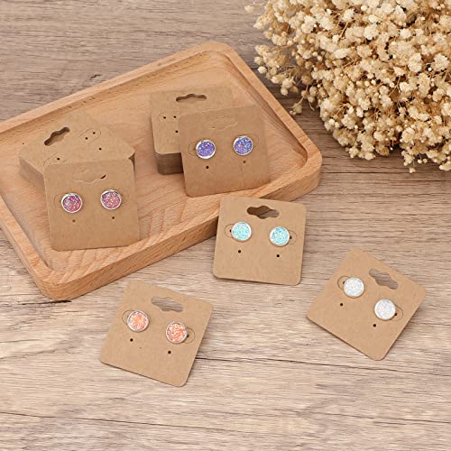 joycraft 100Pcs Earring Display Holder Cards, 2 Inch Brown Earring Hanging Cards, Blank Kraft Paper Jewelry Tags with 6 Holes for Selling, Jewelry DIY Crafts, Retail by joycraft - Image 5