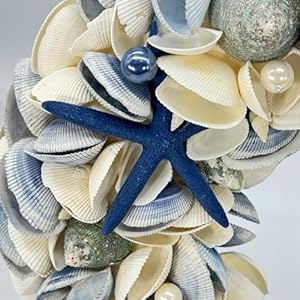 Galt International 18" Nautical Seashell Hanukkah Wreath, Dark Blue | Holiday Coastal Beach Floral Home Decor Indoor Outdoor Real Starfish Pearl Seashells Galt International 18 Nautical Seashell Hanukkah Wreath Dark Blue Holiday Coastal Beach Floral Home Decor Indoor Outdoor Real Starfish Pearl Seashells