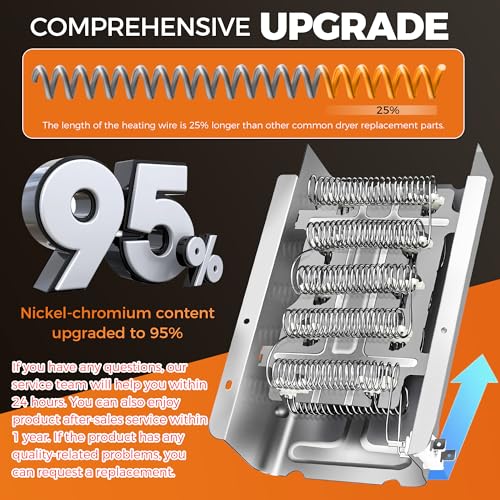 Hot Selling 279838 W10724237 Dryer Heating Element 3403585 For Whirlpool wed4815ew1 Kenmore 70 80 Series Model 110 Maytag Medc215ew1 Roper Amana Ned4655ew1 Replaces 3398064 2406026 by Romalon OEM