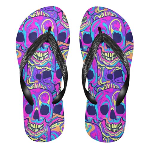 Nander Cool Skull Sandal Flip Flops of Men's & Women's,Beach Slippers Flip Flops Shower Shoes