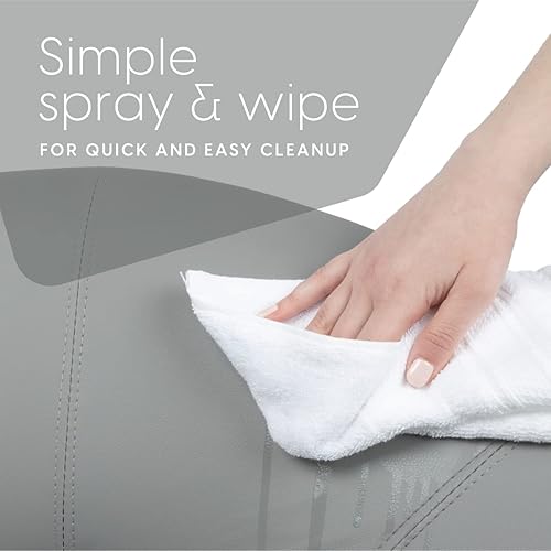 Miniatura 8 de Milliard Silla de cuero circular para sala de estar, cocina, oficina en casa y dormitorio, silla de comedor moderna con patas cromadas (gris)