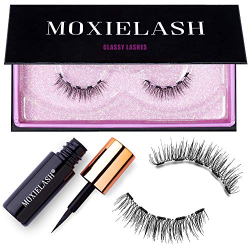 MoxieLash Classy Kit - Mini Magnetic Liquid Eyeliner for Magnetic Eyelashes - No Glue & Mess Free - Fast & Easy Application - Set of Classy Lashes & Instruction Card Included (Classy Kit)