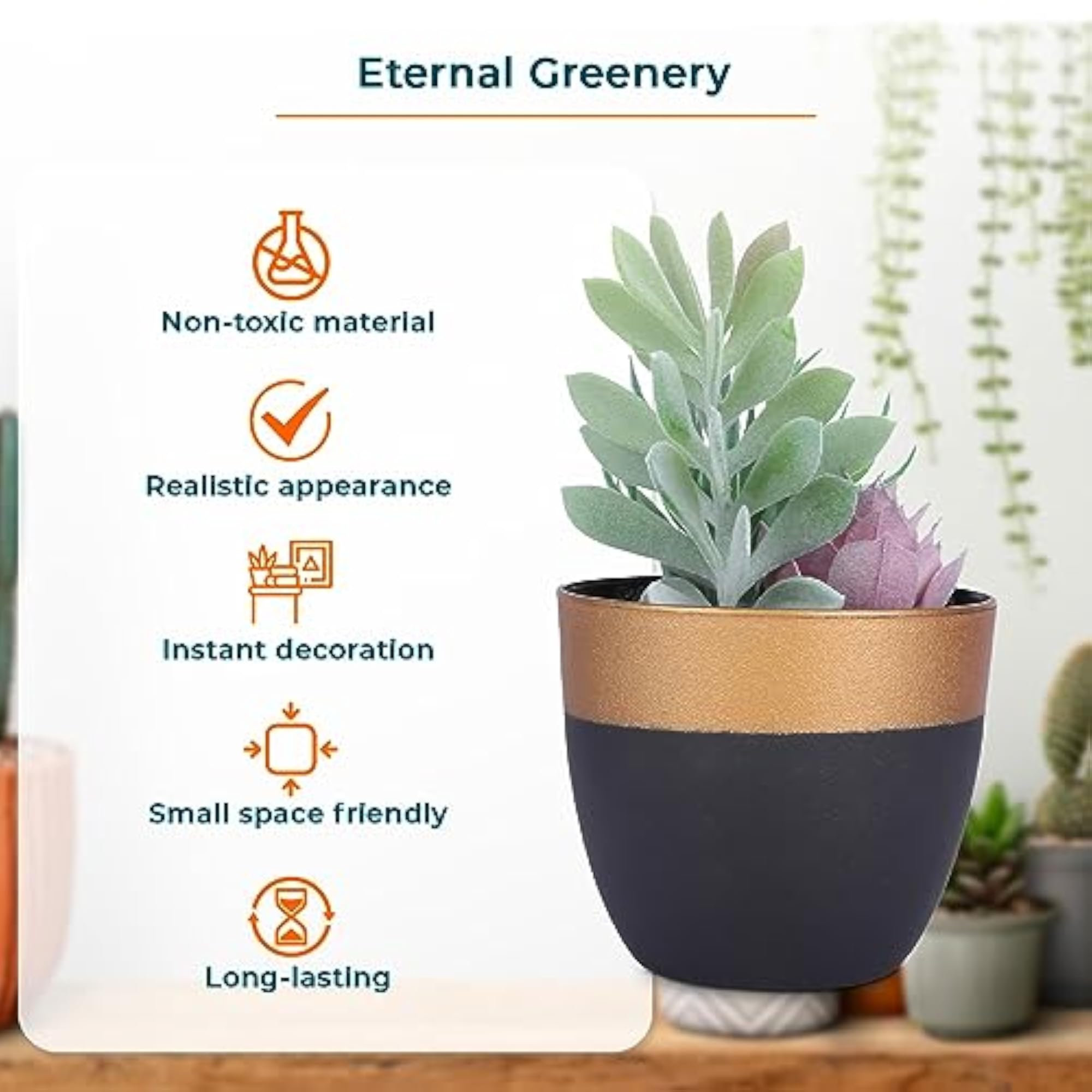 Artificial Plants for Home Decor, Natural Looking Indoor Fake Plants