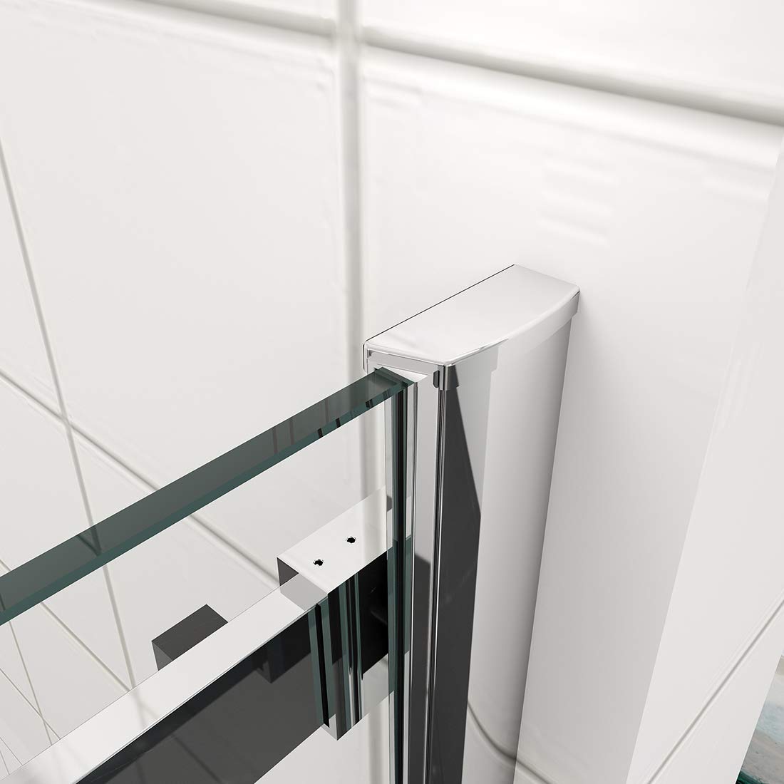 Kabina prysznicowa 130 x 90 x 195 cm z drzwiami przesuwnymi ścianka prysznicowa z 8 mm ESG Nano Glass