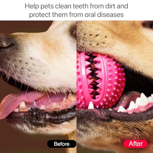 Image of Dog Suction Chew Pull Toy for Aggressive chewers, Treats Teething Rope Toys for Boredom Dog Puzzle Treat Food Dispensing Ball Toys for Puppies Teething |Poweful and Durable Dog rope toy (Red)