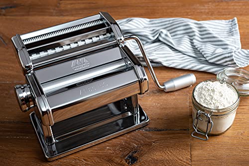 Foto von Marcato Nudelmaschine Atlas 150, Silber, Verchromter Stahl, für Lasagne, Fettuccine, Tagliolini, Kompatibel mit 11 Extraformaten.