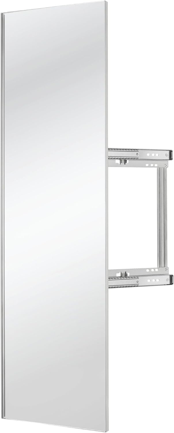 Rev-A-Shelf CMSL-1448-1 Sidelines Classic Closet 13-1/2" X 47-1/4" Pivot Pull Out Swivel Full Length Closet Mirror with Soft Close - Silver