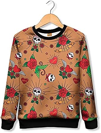 FISHIKII | Sudadera Tattoo Roses - Poliéster 100% - Todas Las Temporadas  Temporada 2020 - Niña | Marron | 6 Años: Amazon.es: Ropa