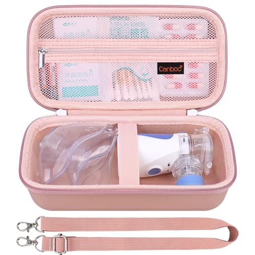 Image of Canboc Travel Case for Portable Nebulizer, Handheld Nebulizer for Adults, Mesh Nebulizer Bag with Removable Shoulder Strap, Mesh Pocket fit Medication or Essentials, Rose Gold (Case Only)