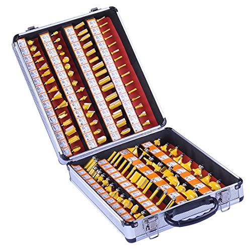 Cortadora Hidráulica, 1/4 pulgada de molienda de madera cortadora de cinturador enrutador ajuste de bits de bit herramienta for recortador eléctrico kit de corte de madera(35pcs)