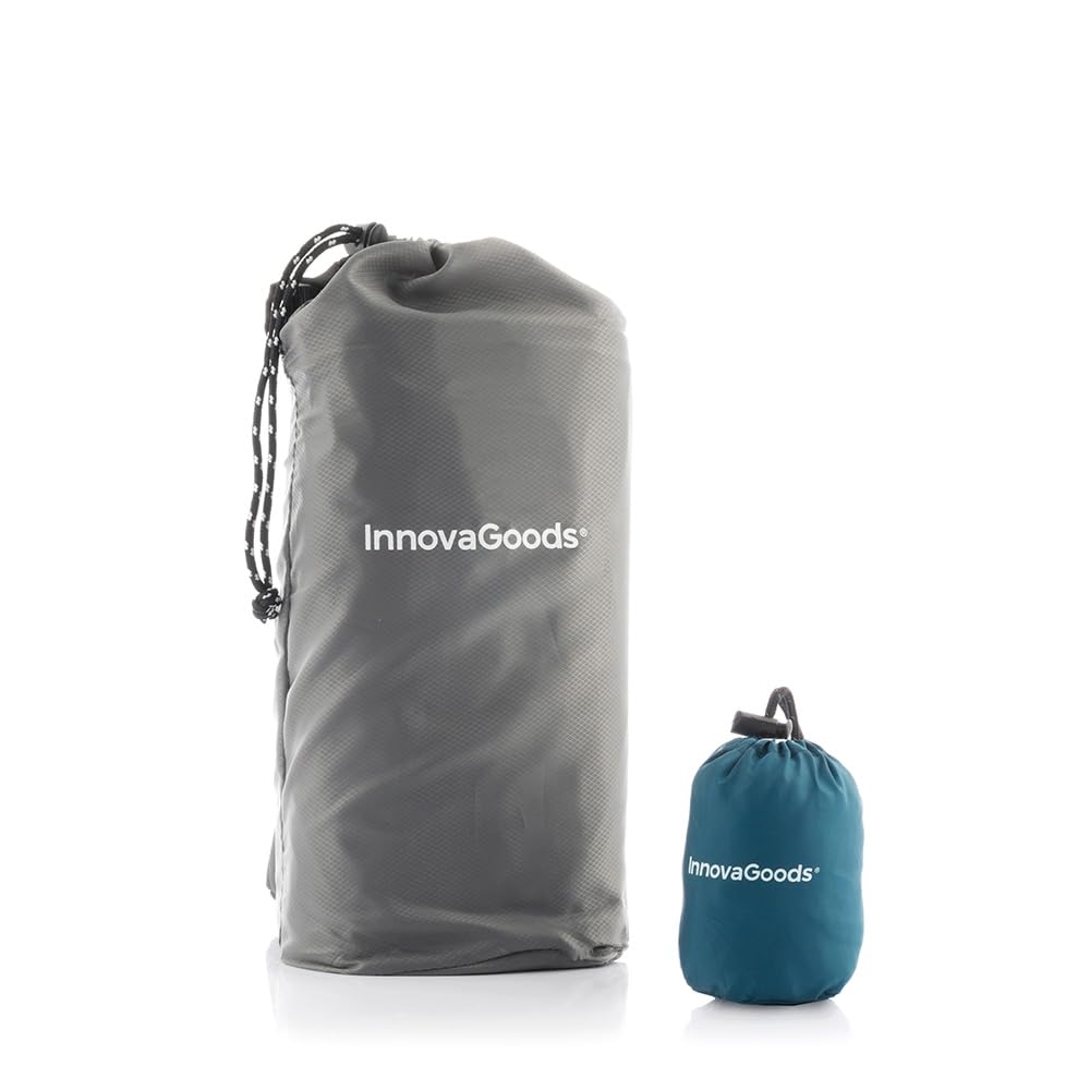 InnovaGoods Ig813123 materac dmuchany i poduszka, ultralekki, unisex, dla dorosłych, szary i niebieski, rozmiar uniwersalny