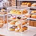 Large Capacity Bread Box Pastry Display Case - Fully Transparent 4-Tier Stackable Storage Box, Acrylic for Kitchen Counter, Dustproof Display Cabinet for Bakery & Dessert Shop (15.7x11.8x9.8inch)