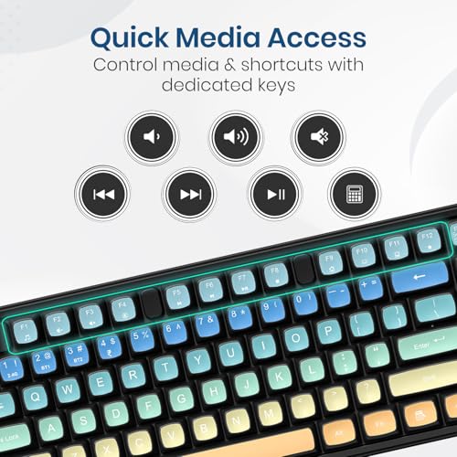 Image of Portronics Key12 Combo Rechargeable Wireless Keyboard and Mouse Set, Bluetooth & 2.4GHz Wireless,Type-C Fast Charging,Gradient Keys, Noiseless Typing, High Precision Mouse, for PC & Laptop(Black)