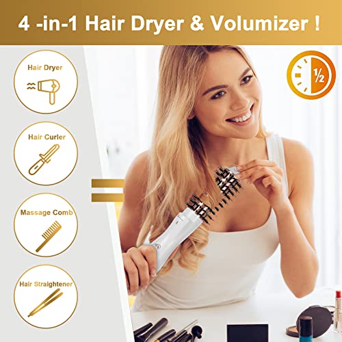 Hair Trends 1.5 Inch Round Brush Blow Dryer, Negative Ionic One Step Volumizer Dryer, 4-In-1 Hot Air Brush-Not Dual Voltage #TOP4