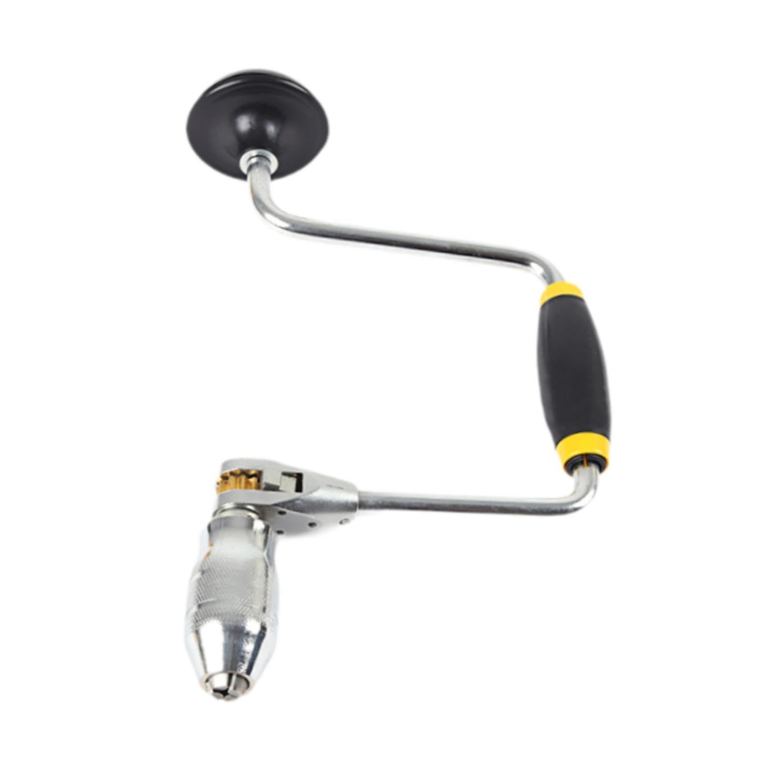 perfk Broca de carpintero, taladro de manivela, herramienta manual para carpintería, portabrocas portátil de 4 mordazas, pinza de broca oscilante para, 33 x 18.5 cm