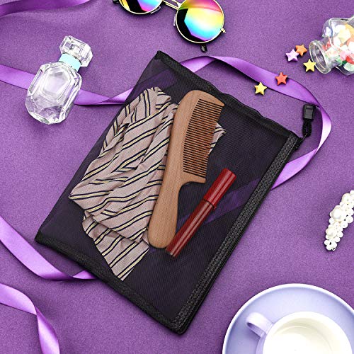 Outus 15 Pieces Mesh Bags Mesh Zipper Pouch Makeup Bags Cosmetic Travel Organizer Pouch Pencil Case(9.5 x 7.1 Inches,Black)4