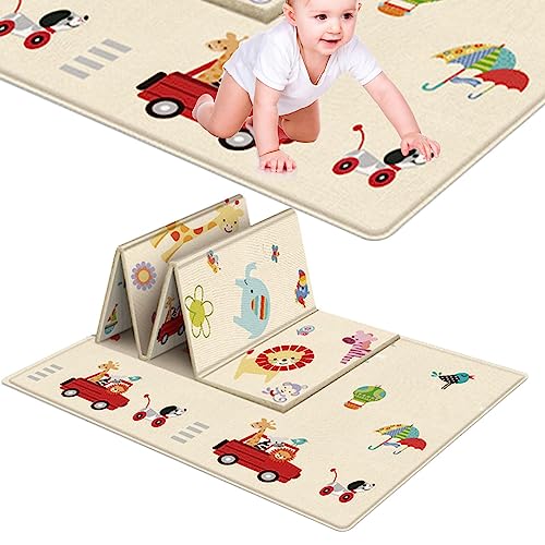 Bexdug Colchoneta Plegable para Gatear - Tapete de Juego Engrosado para niños,Suministros de tapete de Juegos Suaves y cómodos para Sala de Estar, Dormitorio, balcón y Parque