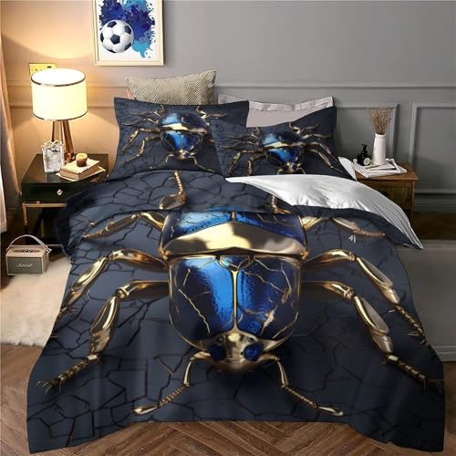 Housse de couette méduses lumineuses 260x220 d'une douceur exceptionnelle en 3D