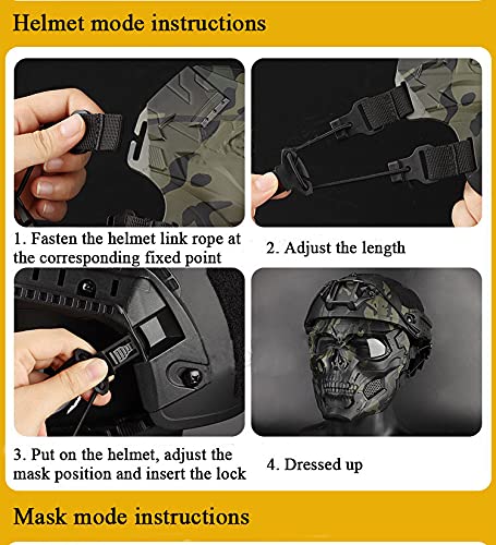 Maschera Tattica Softair Full Face Con Occhiali Protettivi, Leggera E Resistente, Per Giochi Di Sopravvivenza, Halloween E CS.