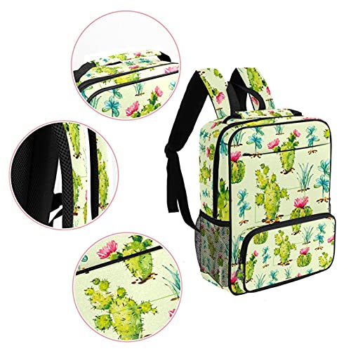 Sac à dos ordinateur portable avec motif cactus vert original - 4