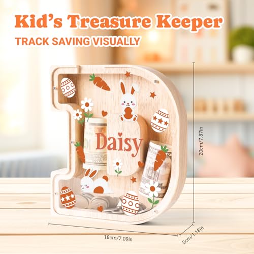 Image of Personalized Easter Letter Piggy Bank for Kids