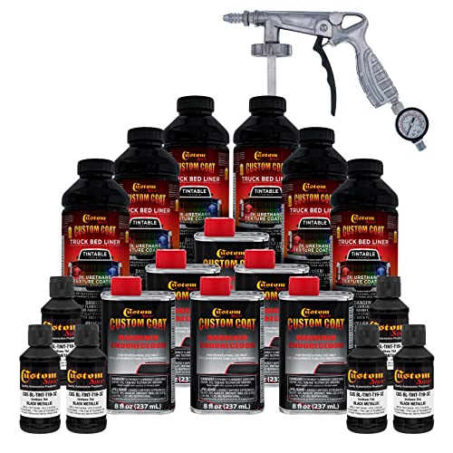 Image of Custom Coat Black Metallic 1.5 Gal. Spray-On Bed Liner Kit Gun & Regulator