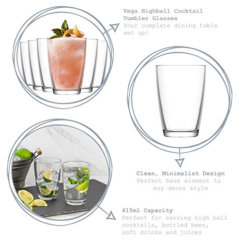 LAV Vega - Highball-Cocktailgläser - 415 ml - 6 Stück