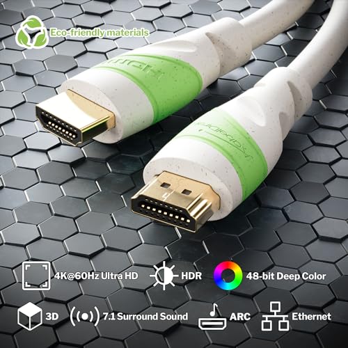 KabelDirekt, Eco HDMI cable, 1m (Cable sheath partially made from bio materials like straw granules - Image 2