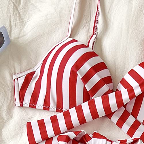 LEKODE Roupa de banho feminina ajustável com alças no peito envoltas nas costas sem shorts para mulh
