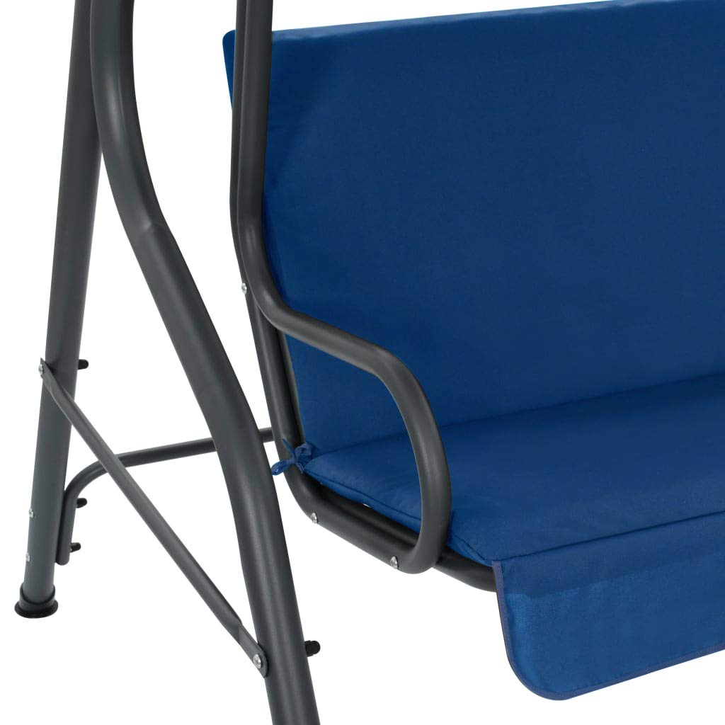 Festnight Dondolo da Giardino a 3 Posti con Tettuccio Parasole Inclinabile in Acciaio 170x110x153 cm Blu Scuro