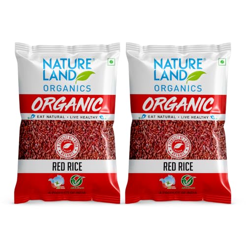 Image of Natureland Organics Red Rice 1 Kg (Total 2 Kg) - Organic Rice