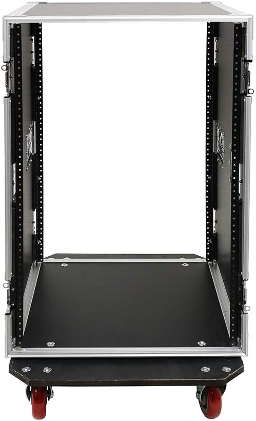 Seismic Audio - SA-PTR-16UC - 16 Space Pro Audio DJ Road Rack Case with Casters - 16U Pro Tour Grade Rack