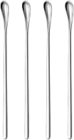 Delove Stainless Steel Stirring Spoons Set of 4 - 7.6 Inch Slim Cocktail Stirrers for Iced Tea, Coffee, Milkshakes & Smoothies