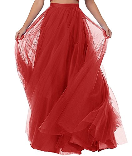 Cibelle Women's Black Long Tulle Skirt Petticoat Floor Length for Wedding Bridal Bridesmaids Maxi Tutu Party Dress