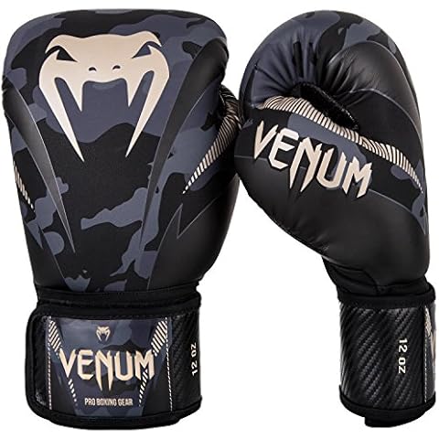 Venum Impact Guantes de Boxeo, Camuflaje Oscuro / Arena Cover