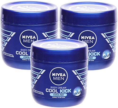 Nivea Men Cool Kick Body Cream - 13.5 Fl Oz / 400 mL x 3 Pack