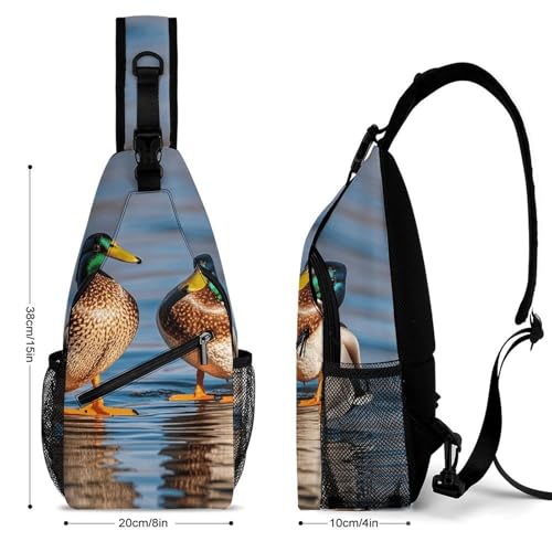 Snowy Owl And Stars Sling Bag for Men Women - Adjustable Crossbody Chest Backpack, 15" Travel Hiking Fanny Pack2