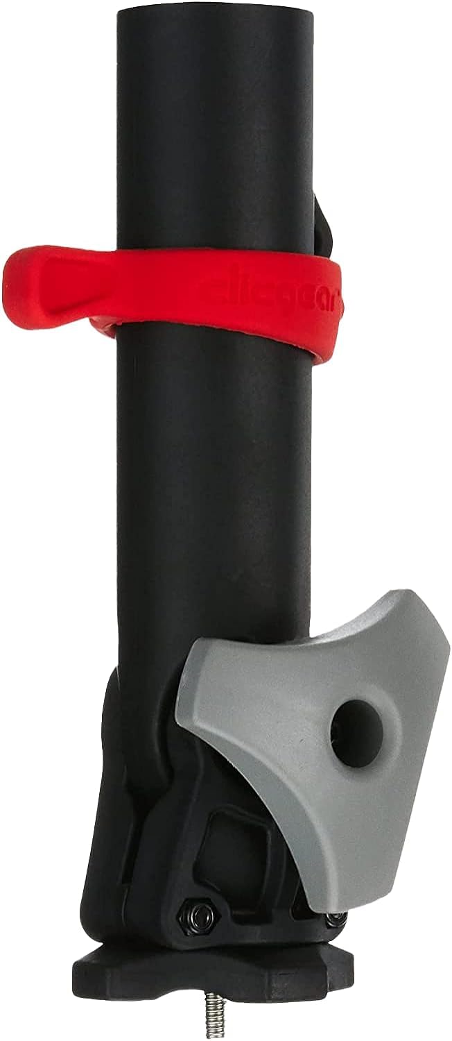 Clicgear Deluxe verstellbarer Schirmhalter, schwarz/grau Golftrolley-Becherhalter XL, schwarz