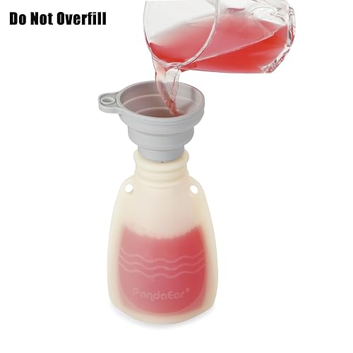 Miniatura 7 de PandaEar Paquete de 3 bolsas de silicona para alimentos para bebés, bolsas reutilizables para niños pequeños con 3 cucharas de alimentación de puré