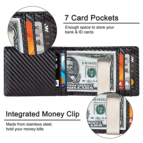 Personalized Mens Leather Wallet for Son from Mom - Engraved Slim Bifold with Money Clip - RFID Blocking Card Holder - Birthday, Christmas, Graduation Gift2