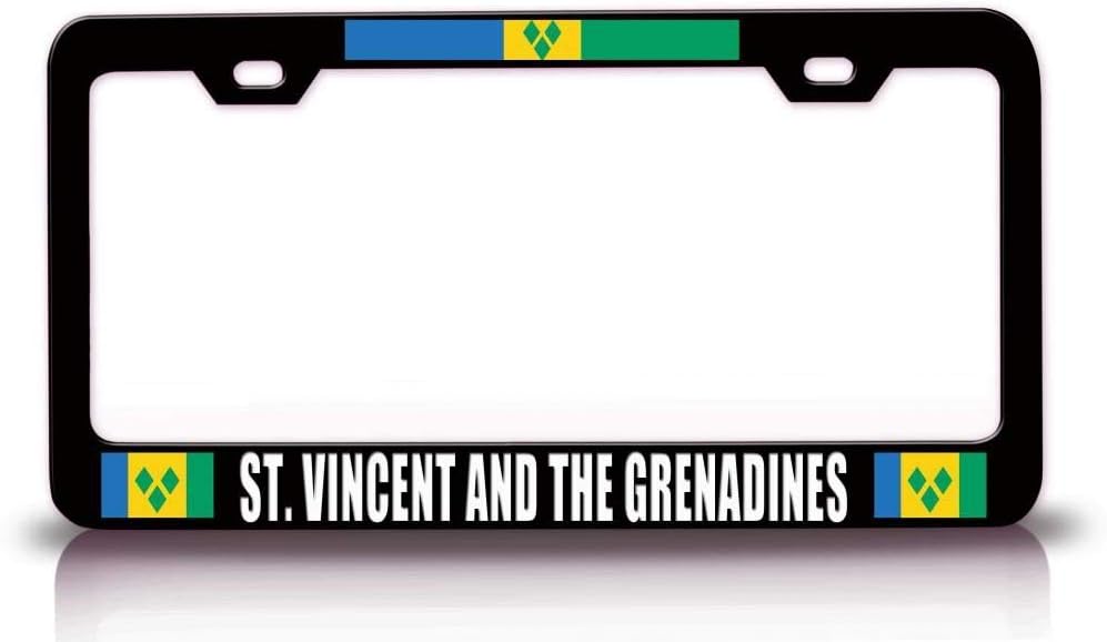 ST Vincent and The Grenadines Flag Metal Car SUV Truck License Plate Frame Bl x61