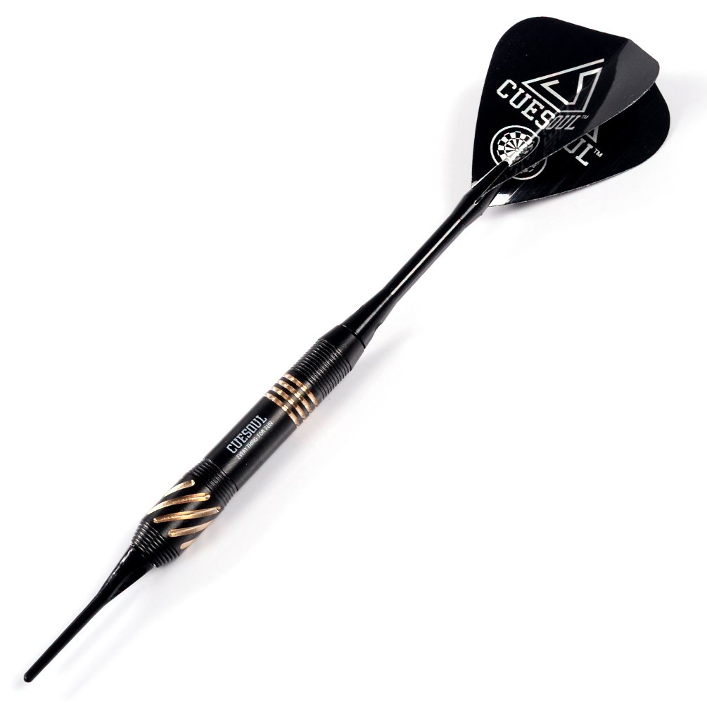 CUESOUL Black Scorpion 16g Soft Tip Darts with Black Dart Case