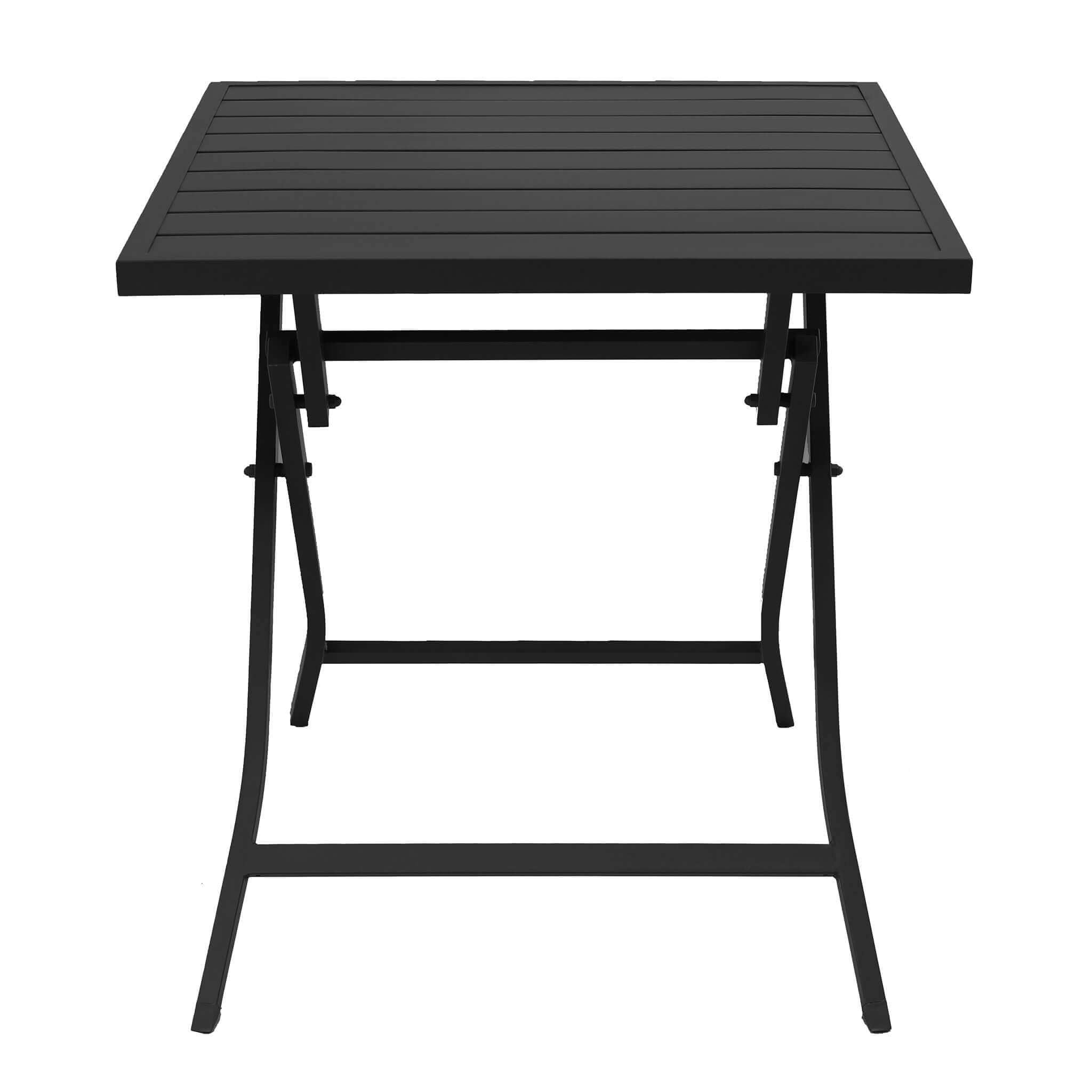 milani home - tavolo da giardino pieghevole, alluminio, pieghevole salvaspazio quadrato, 4 posti, tortora, piano 70 x 70 cm