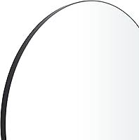 Vista 120 de Deco 79 Espejo de pared simplista de madera con marco minimalista fino, 24 x 1 x 24 pulgadas, blanco